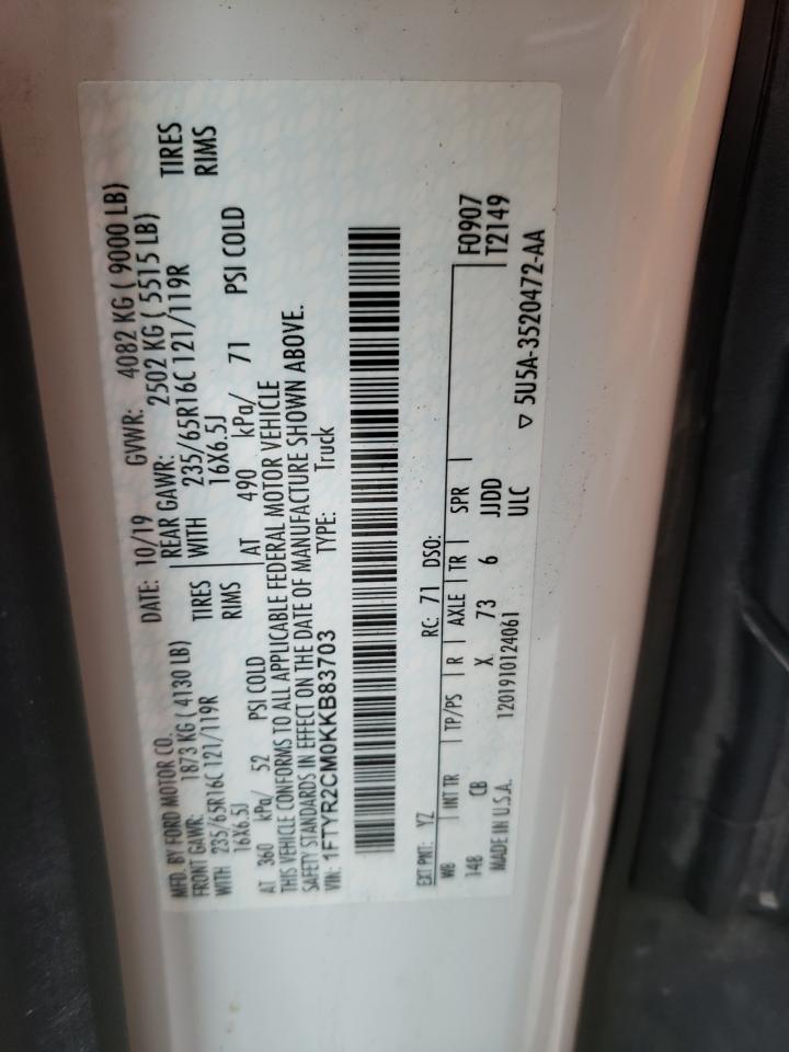 Photo 10 from auction – 2019 FORD TRANSIT T- with VIN 1FTYR2CM0KKB83703