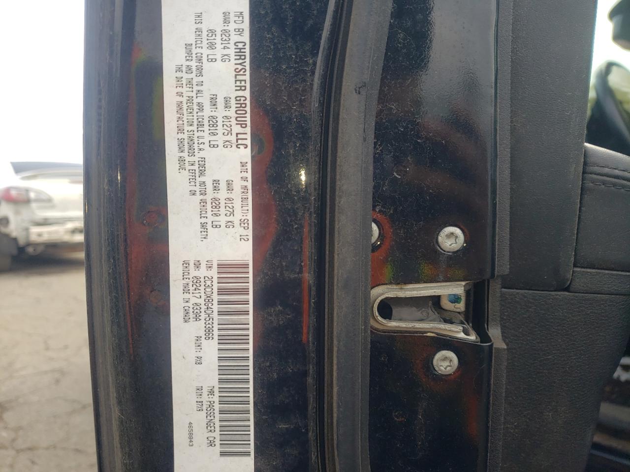 Photo 20 from auction – 2013 DODGE CHARGER SE with VIN 2C3CDXBG4DH533866