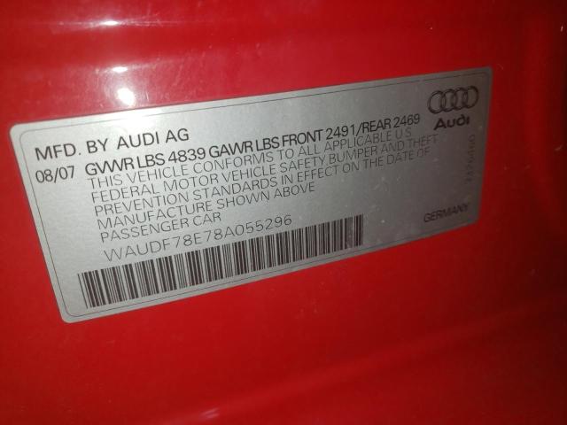 Foto 10 de la subasta – 2008 AUDI A4 2.0T QU con VIN WAUDF78E78A055296