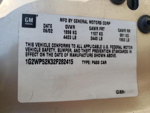 Photo 10 from auction – 2002 PONTIAC GRAND PRIX with VIN 1G2WP52K32F282415