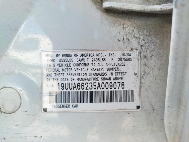 Photo 10 from auction – 2005 ACURA TL with VIN 19UUA66235A009076