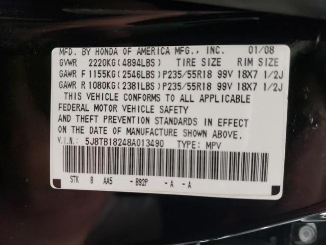 Photo 10 from auction – 2008 ACURA RDX with VIN 5J8TB18248A013490