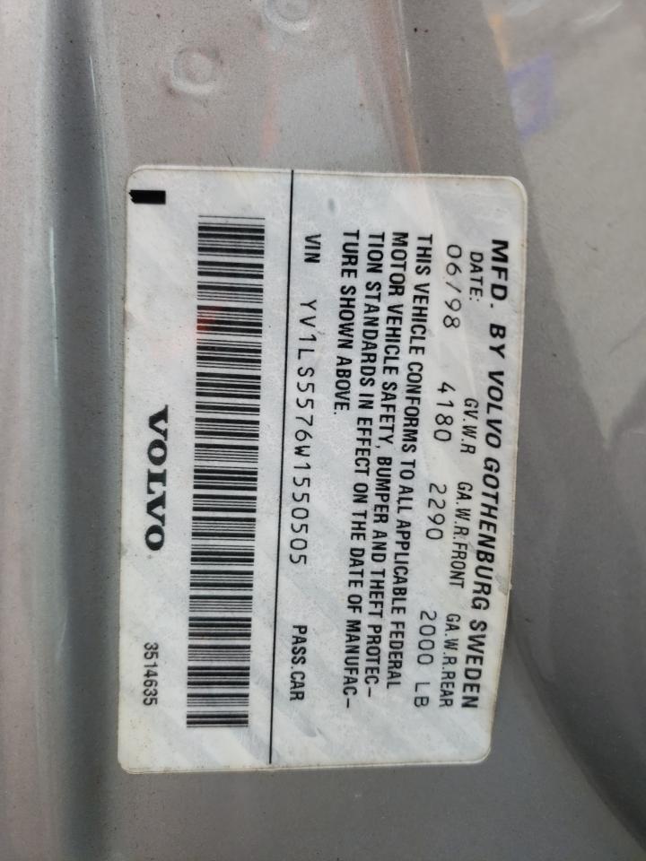 Photo 10 from auction – 1998 VOLVO S70 with VIN YV1LS5576W1550505
