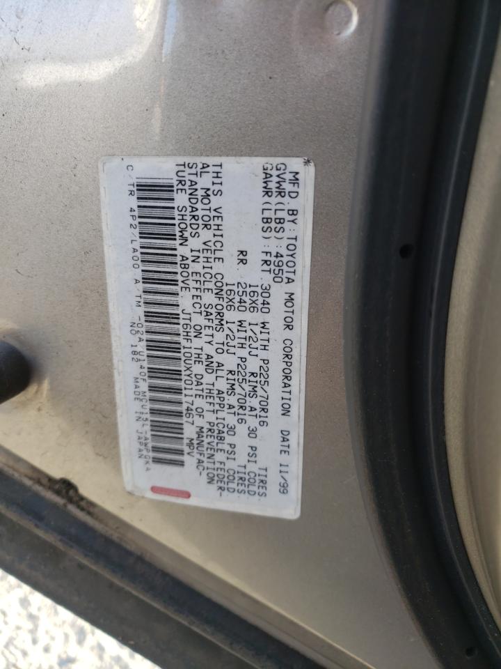 Photo 10 from auction – 2000 LEXUS RX 300 with VIN JT6HF10UXY0117467