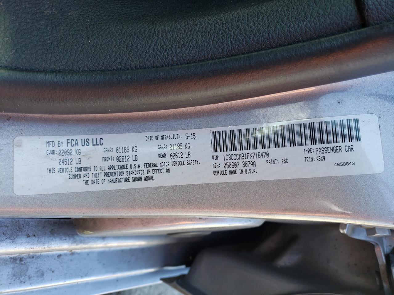 Фото 10 с аукциона – 2015 CHRYSLER 200 LIMITE с VIN 1C3CCCAB1FN718470