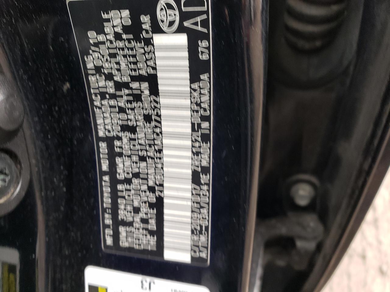 Photo 10 from auction – 2010 TOYOTA COROLLA BA with VIN 2T1BU4EE1AC477522