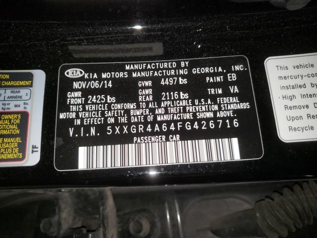 Photo 10 from auction – 2015 KIA OPTIMA SX with VIN 5XXGR4A64FG426716
