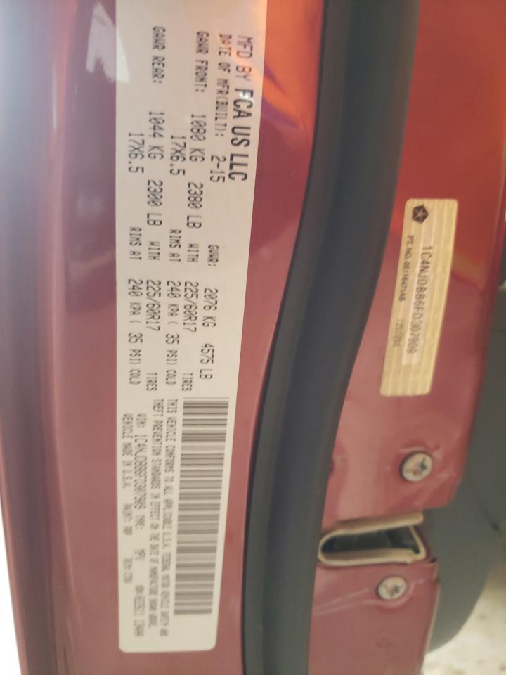 Photo 10 from auction – 2015 JEEP COMPASS SP with VIN 1C4NJDBB6FD307909