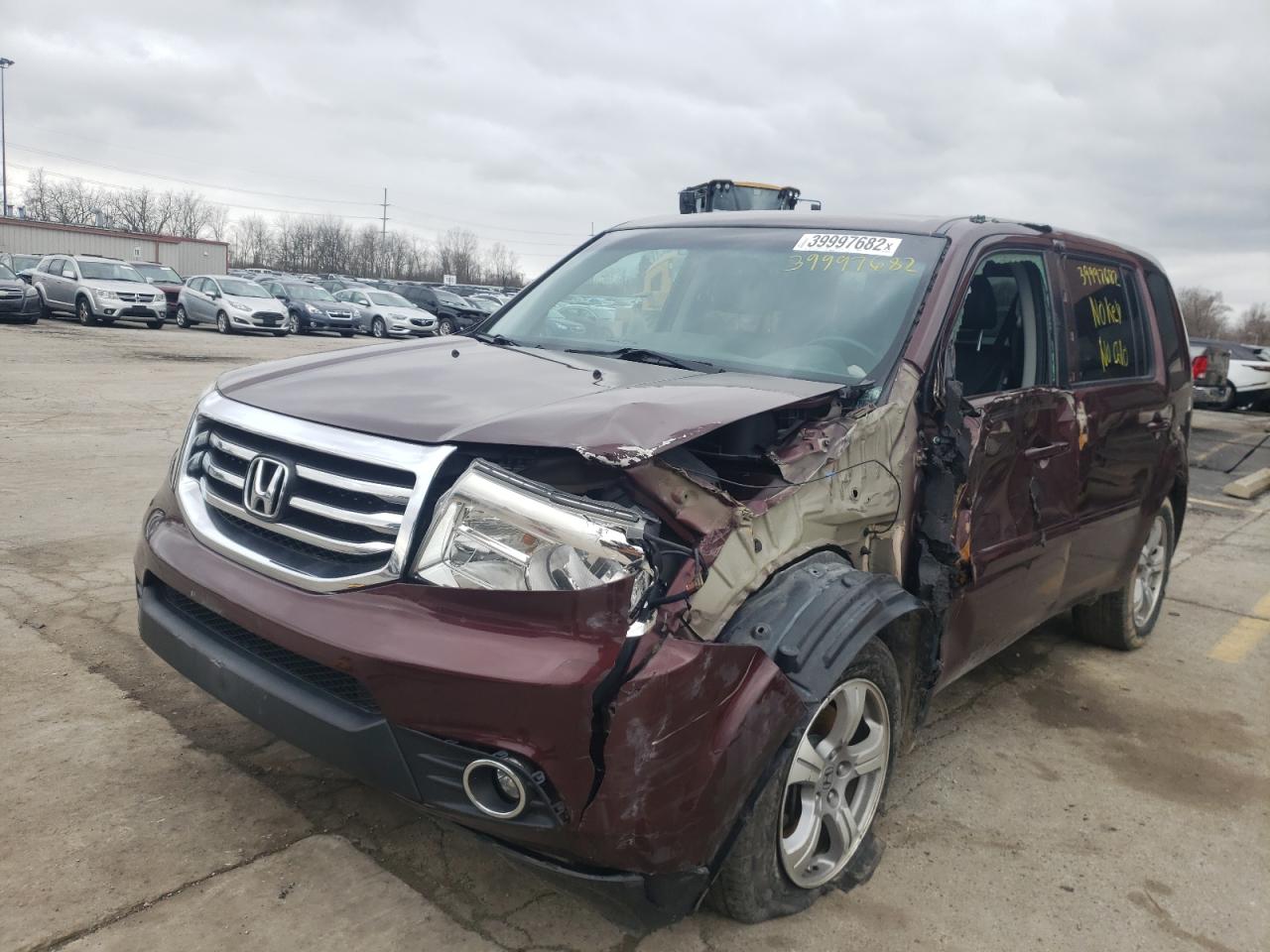 Photo 2 from auction – 2013 HONDA PILOT EXL with VIN 5FNYF4H54DB042946