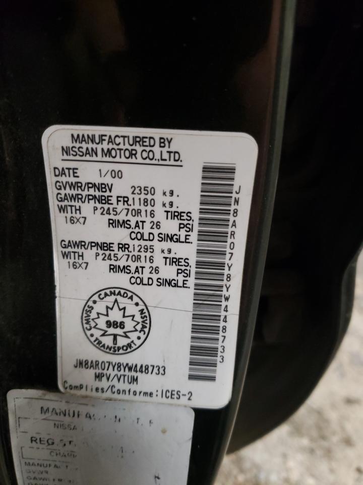 Photo 10 from auction – 2000 NISSAN PATHFINDER with VIN JN8AR07Y8YW448733