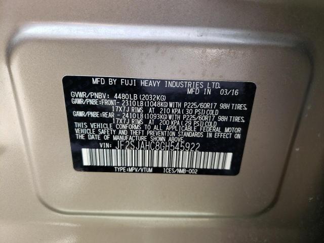 Photo 10 from auction – 2016 SUBARU FORESTER 2 with VIN JF2SJAHC8GH545922