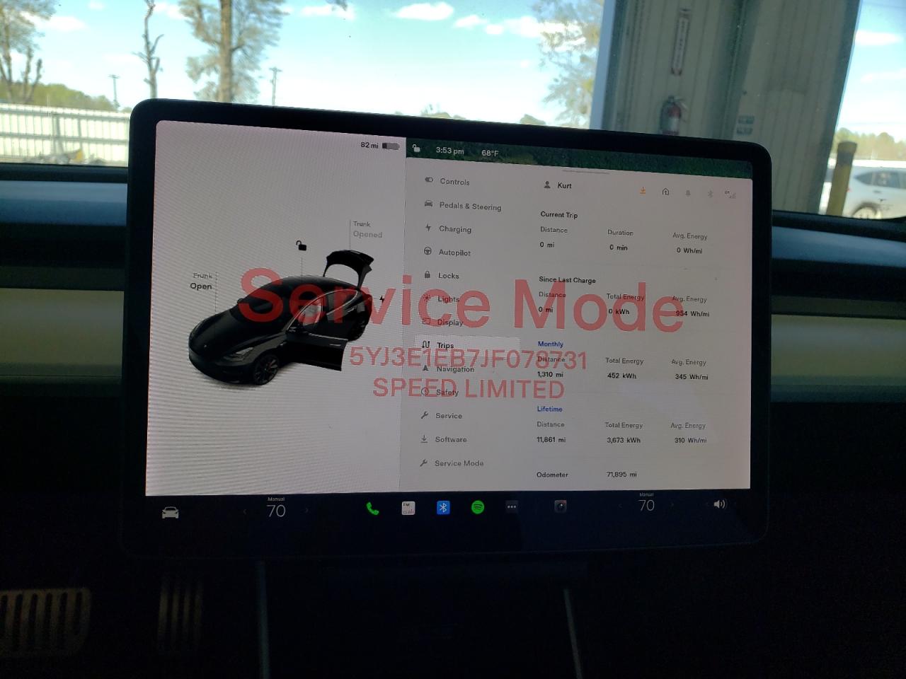 Photo 9 from auction – 2018 TESLA MODEL 3 with VIN 5YJ3E1EB7JF078731