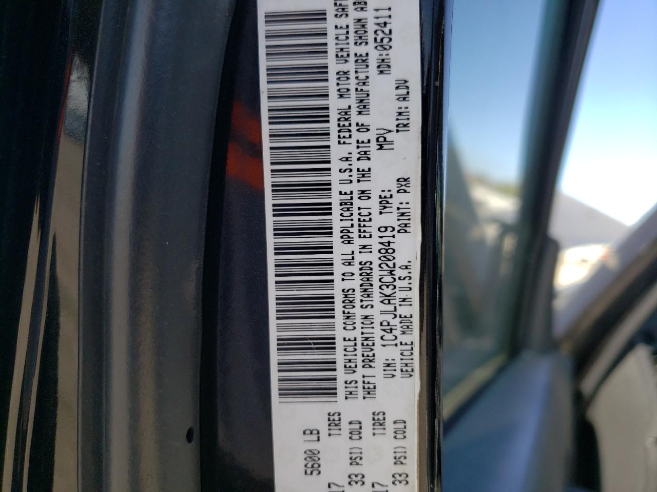 Photo 10 from auction – 2012 JEEP LIBERTY SP with VIN 1C4PJLAK3CW208419