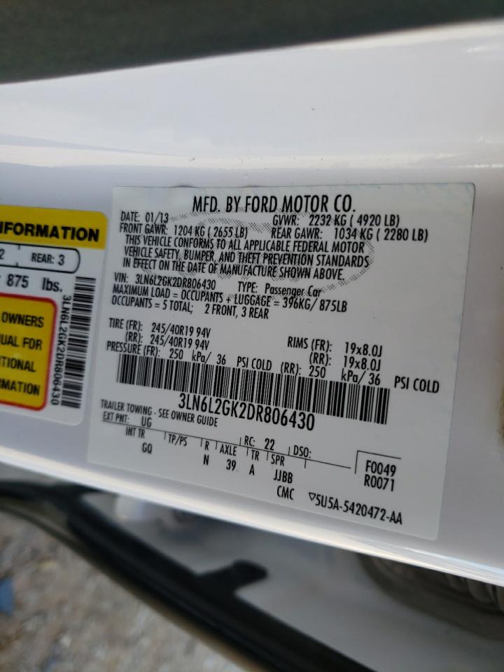 Photo 10 from auction – 2013 LINCOLN MKZ with VIN 3LN6L2GK2DR806430