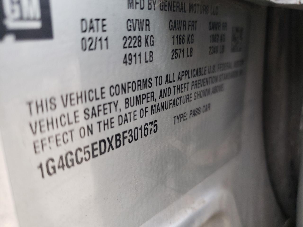 Photo 10 from auction – 2011 BUICK LACROSSE C with VIN 1G4GC5EDXBF301675