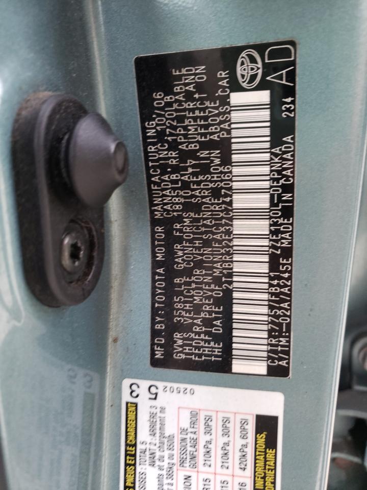 Photo 10 from auction – 2007 TOYOTA COROLLA CE with VIN 2T1BR32E37C747066