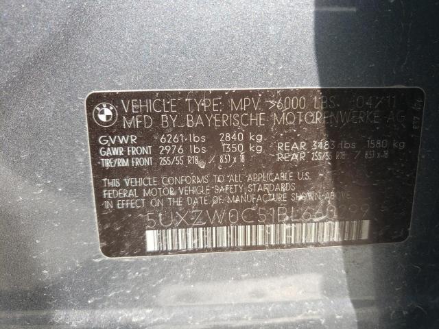 BMW X5 XDRIVE3 2011 with VIN 5UXZW0C51BL660299 - Photo from auction