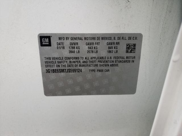 Photo 10 from auction – 2018 CHEVROLET CRUZE LT with VIN 3G1BE6SM7JS599124