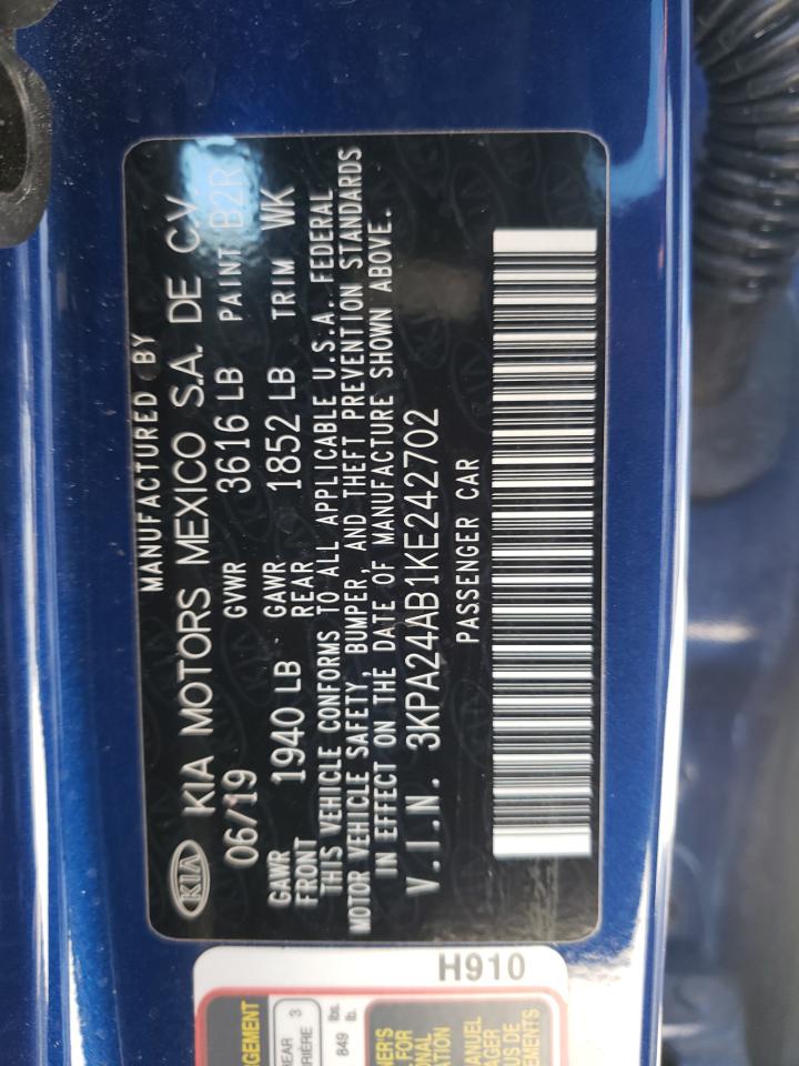 Photo 10 from auction – 2019 KIA RIO S with VIN 3KPA24AB1KE242702
