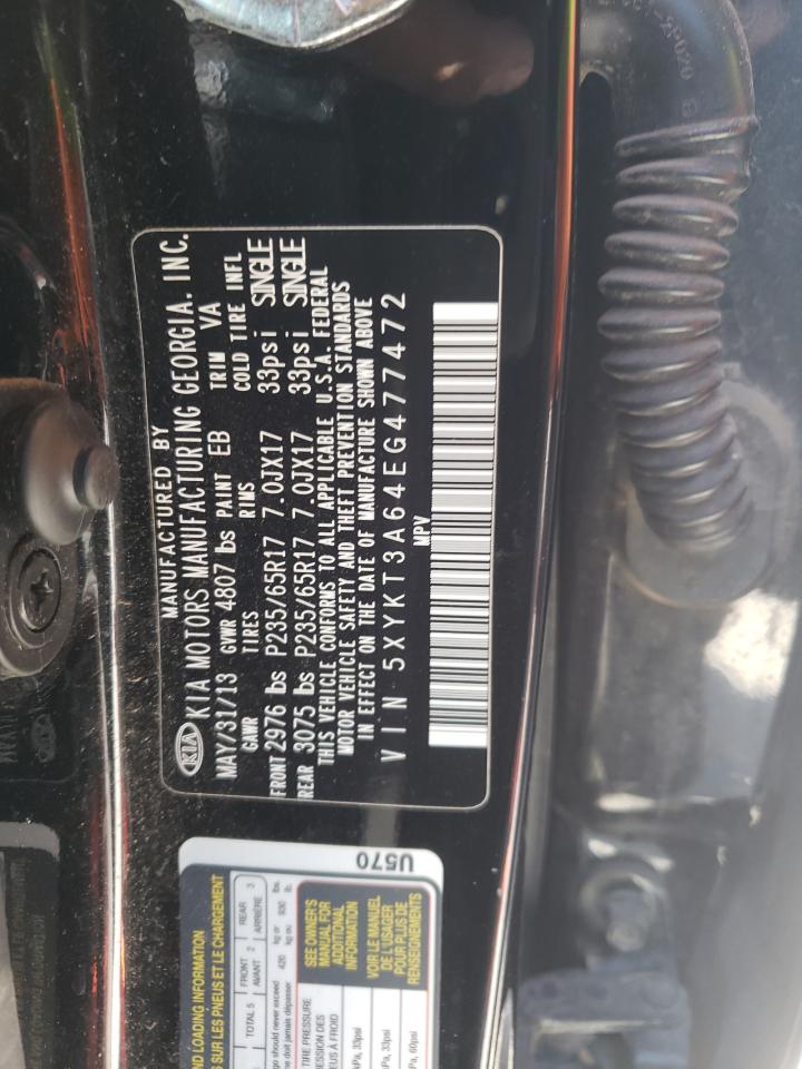 Photo 10 from auction – 2014 KIA SORENTO LX with VIN 5XYKT3A64EG477472