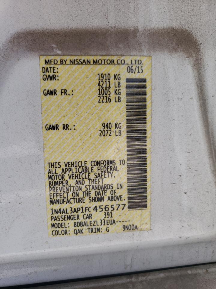 Zdjęcie 10 z aukcji – 2015 NISSAN ALTIMA 2.5 z VIN 1N4AL3AP1FC456577