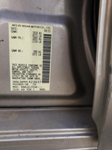Photo 10 from auction – 2015 NISSAN ALTIMA 2.5 with VIN 1N4AL3AP4FC423637