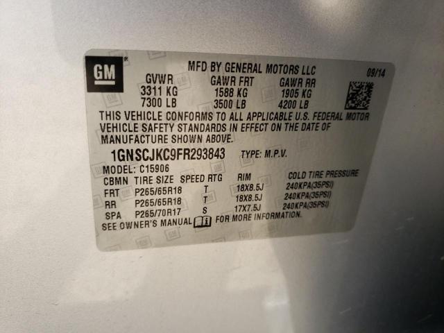 Photo 10 from auction – 2015 CHEVROLET SUBURBAN C with VIN 1GNSCJKC9FR293843