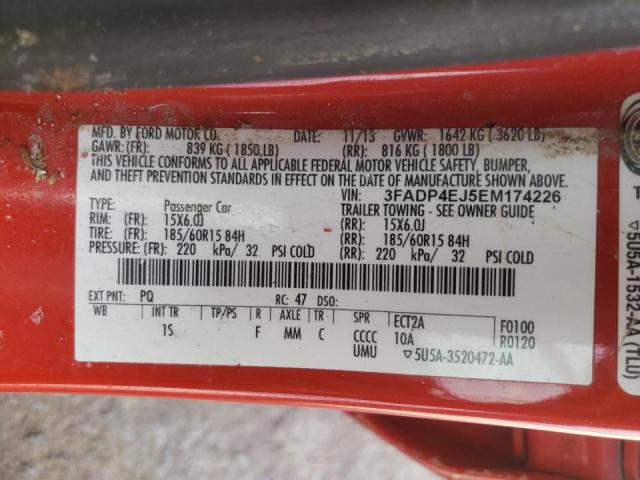 Photo 10 from auction – 2014 FORD FIESTA SE with VIN 3FADP4EJ5EM174226