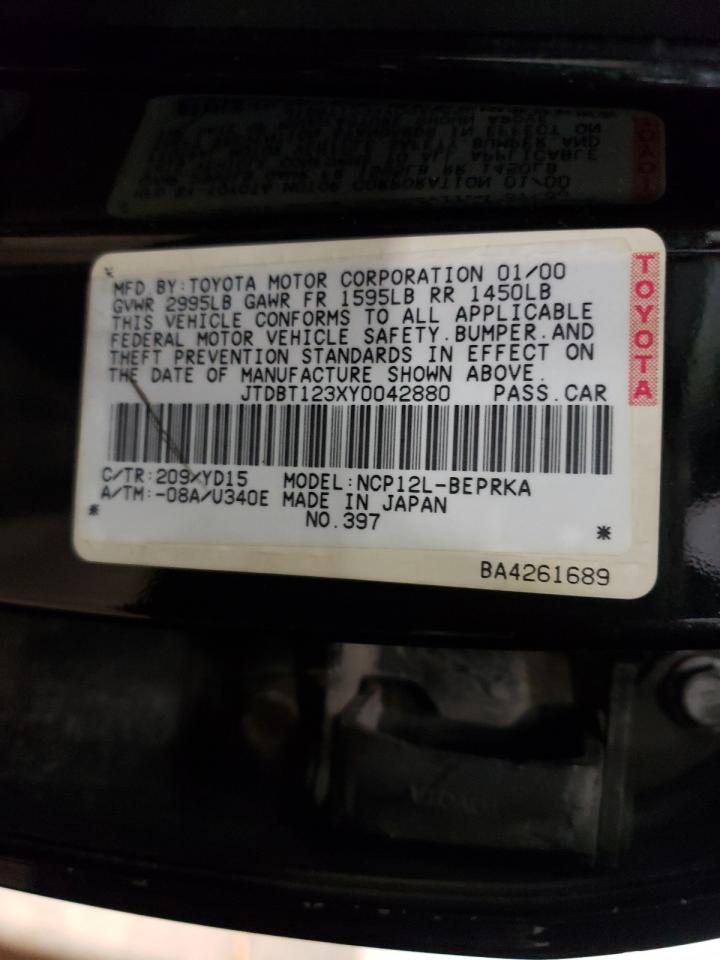 Photo 10 from auction – 2000 TOYOTA ECHO with VIN JTDBT123XY0042880