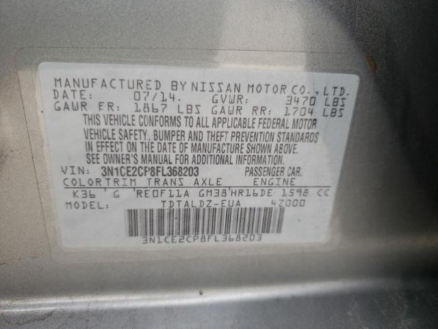 Photo 10 from auction – 2015 NISSAN VERSA NOTE with VIN 3N1CE2CP8FL368203