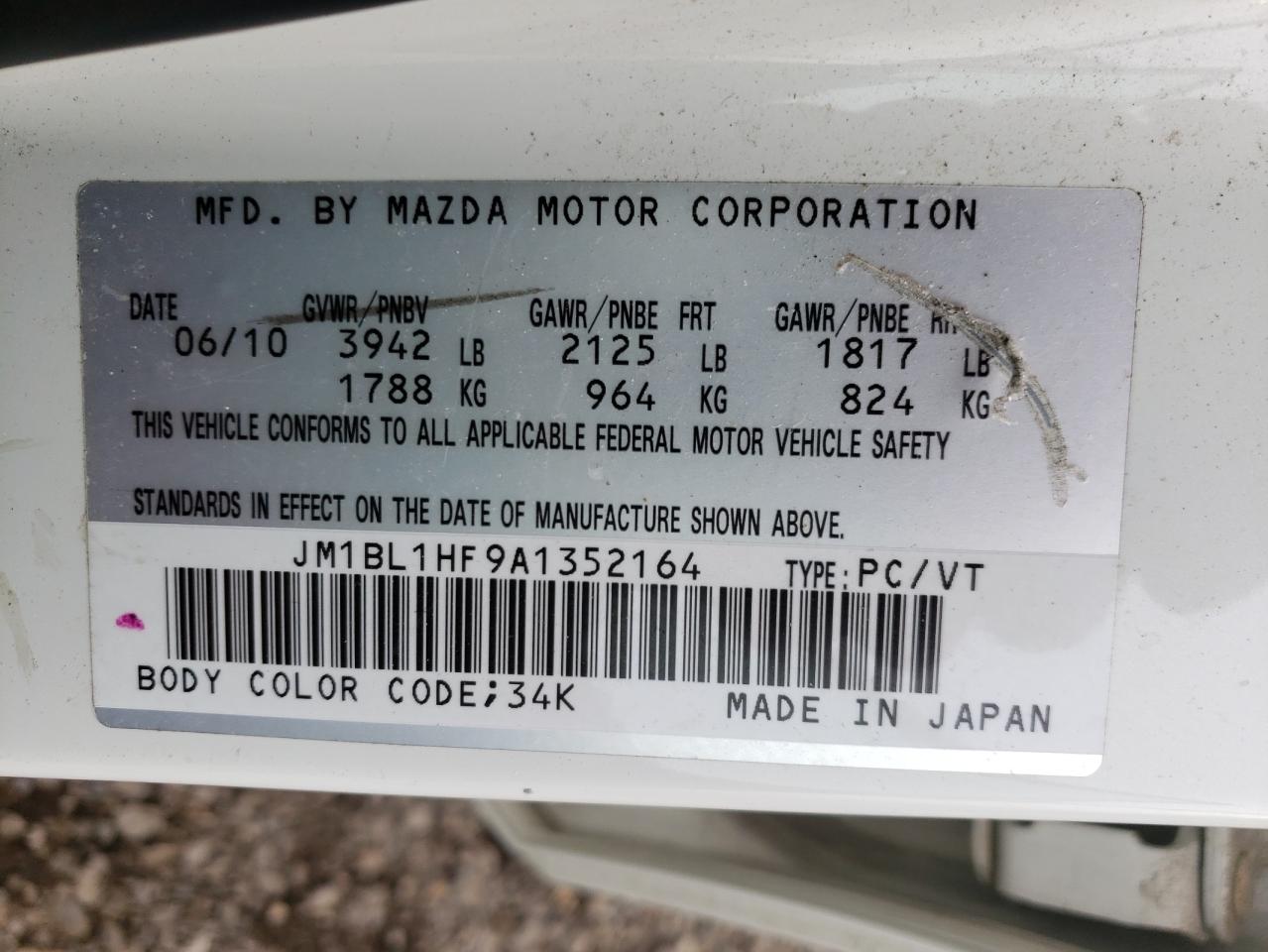 Photo 10 from auction – 2010 MAZDA 3 I with VIN JM1BL1HF9A1352164