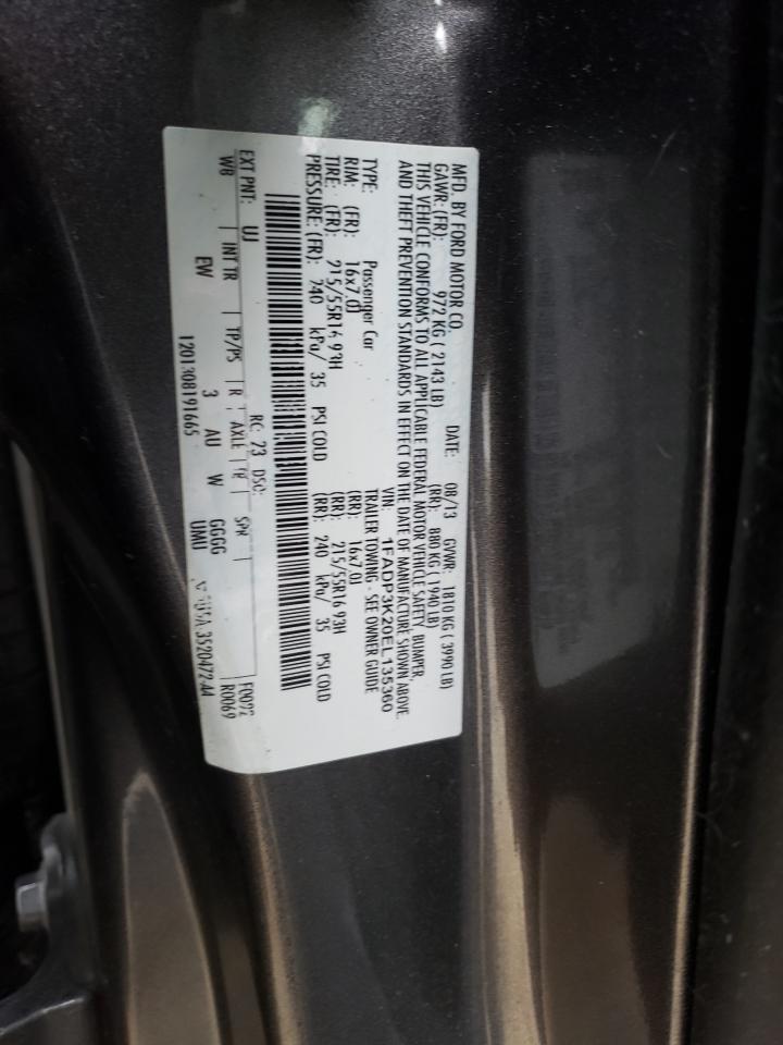 Zdjęcie 10 z aukcji – 2014 FORD FOCUS SE z VIN 1FADP3K20EL135360