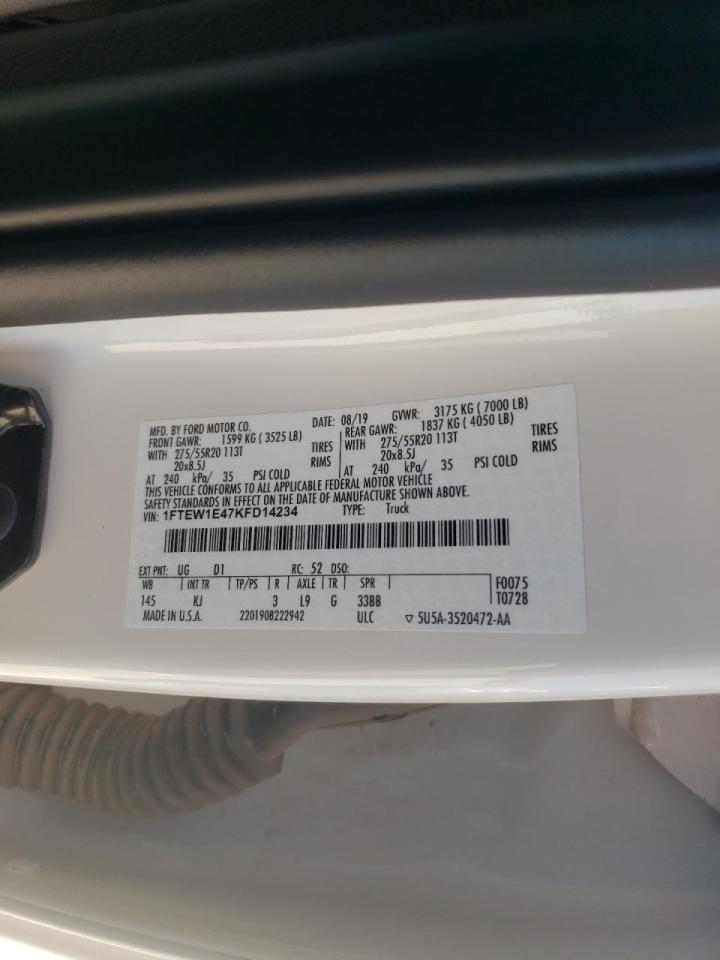 Photo 10 from auction – 2019 FORD F150 SUPER with VIN 1FTEW1E47KFD14234