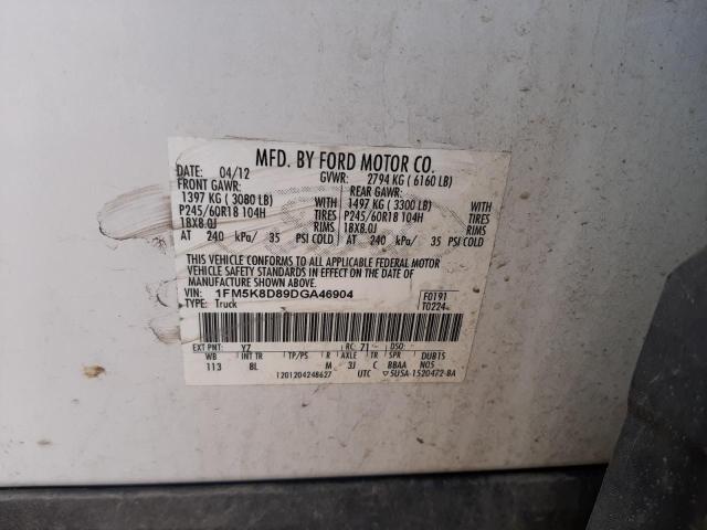 Photo 10 from auction – 2013 FORD EXPLORER X with VIN 1FM5K8D89DGA46904
