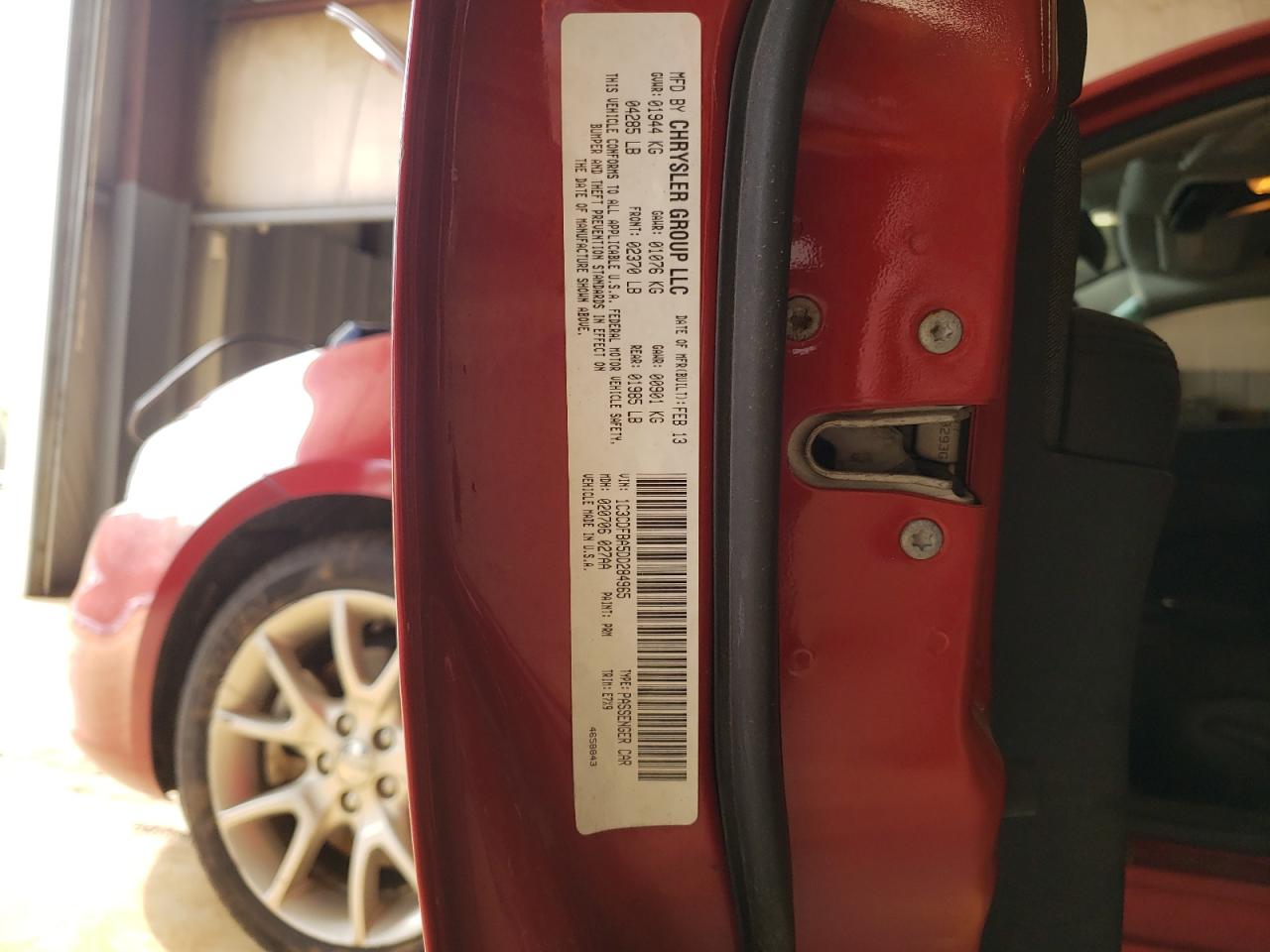 Photo 10 from auction – 2013 DODGE DART SXT with VIN 1C3CDFBA5DD284965