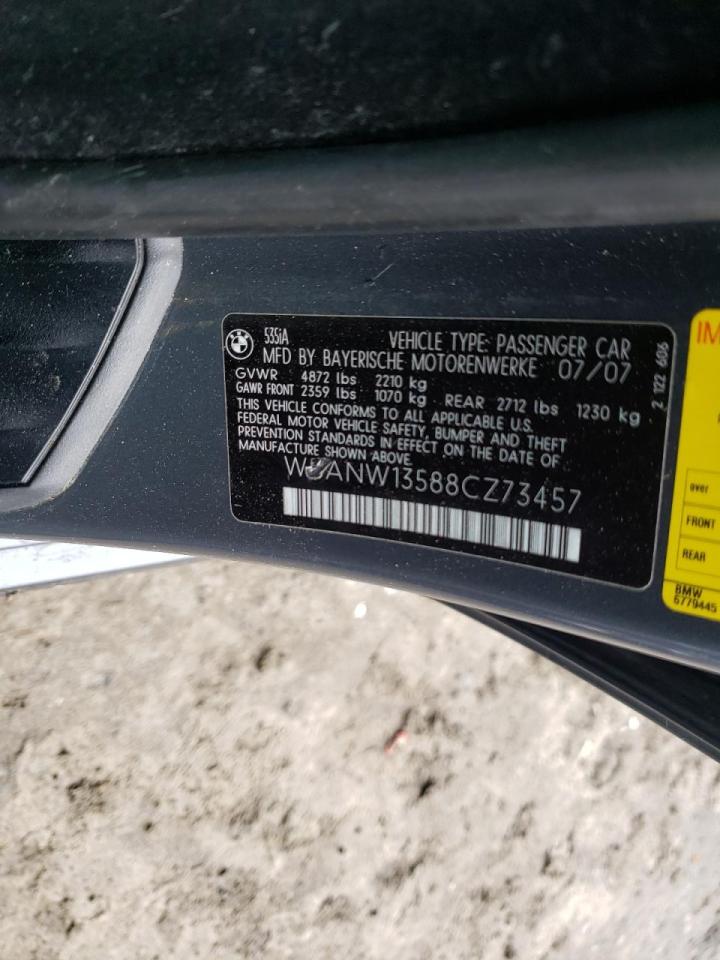 Photo 10 from auction – 2008 BMW 535I with VIN WBANW13588CZ73457