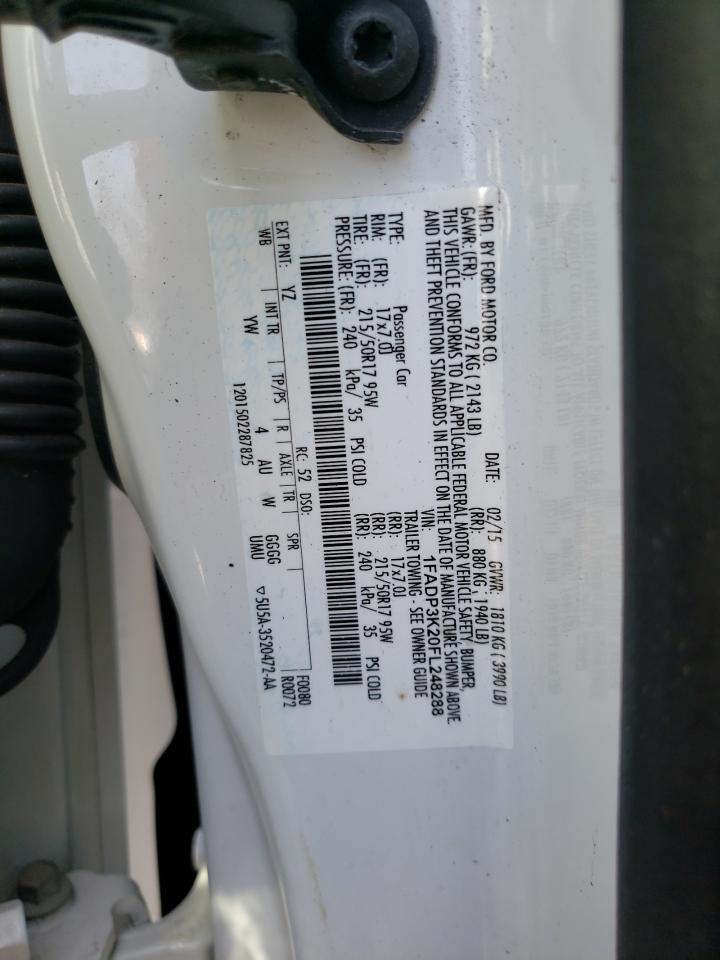 Photo 10 from auction – 2015 FORD FOCUS SE with VIN 1FADP3K20FL248288