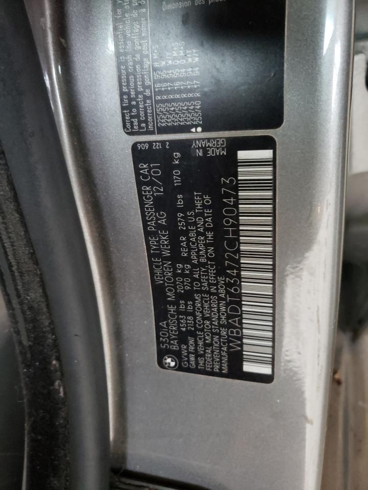 Photo 10 from auction – 2002 BMW 530I with VIN WBADT63472CH90473