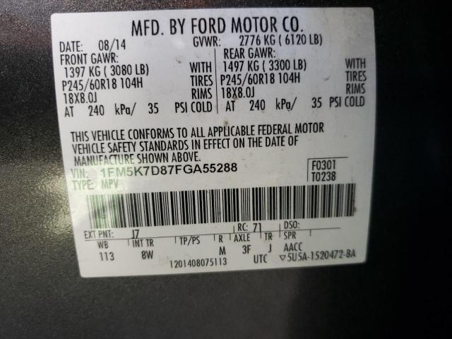 Photo 10 from auction – 2015 FORD EXPLORER X with VIN 1FM5K7D87FGA55288