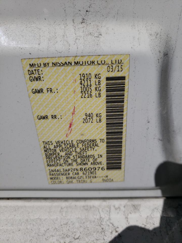 Photo 10 from auction – 2015 NISSAN ALTIMA 2.5 with VIN 1N4AL3AP2FN860976