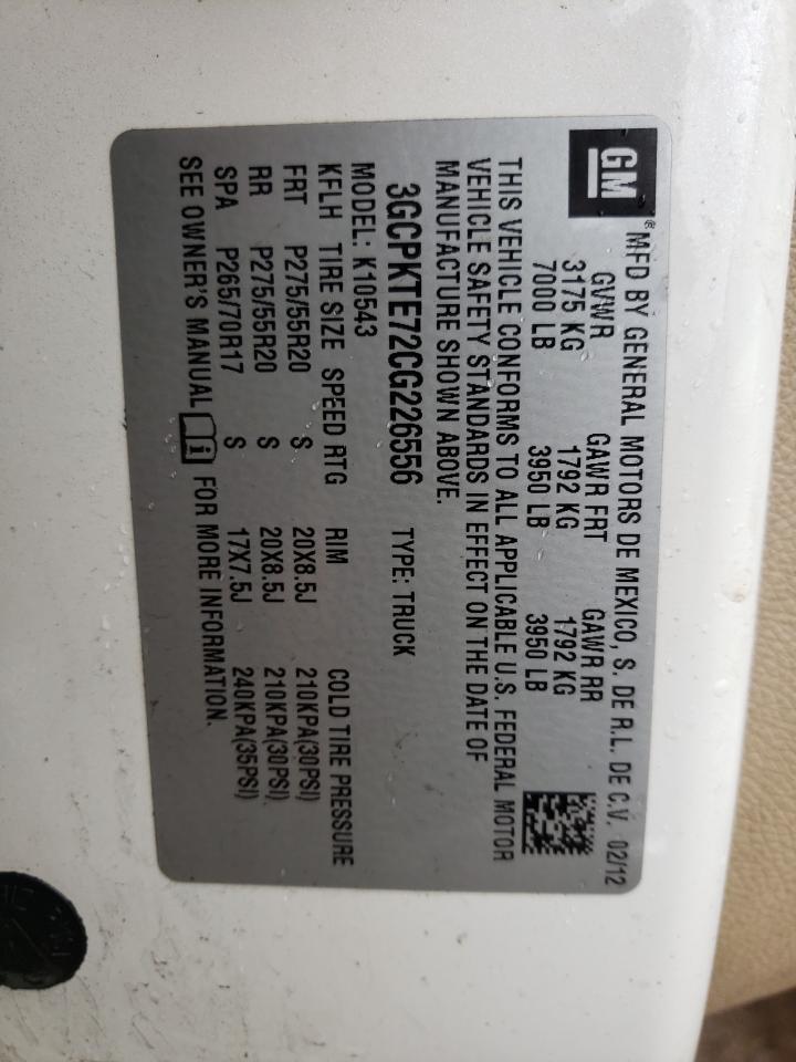 Photo 10 from auction – 2012 CHEVROLET SILVERADO with VIN 3GCPKTE72CG226556