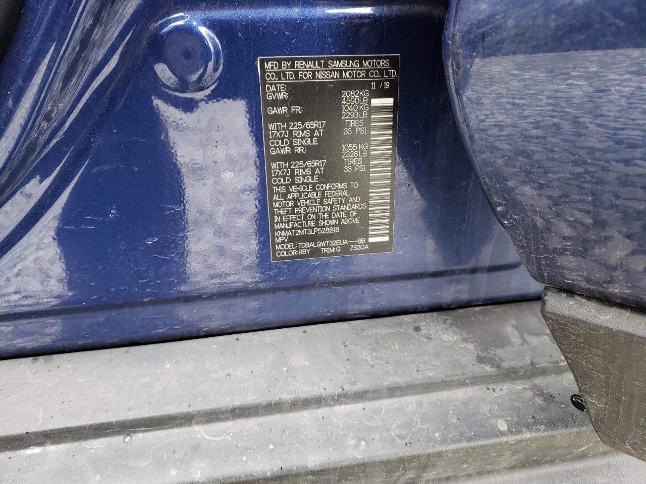 Photo 10 from auction – 2020 NISSAN ROGUE S with VIN KNMAT2MT3LP528218