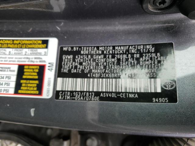 Photo 10 from auction – 2011 TOYOTA CAMRY BASE with VIN 4T4BF3EK6BR156849