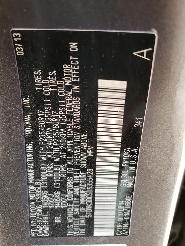 Photo 10 from auction – 2013 TOYOTA SIENNA XLE with VIN 5TDYK3DC5DS355428
