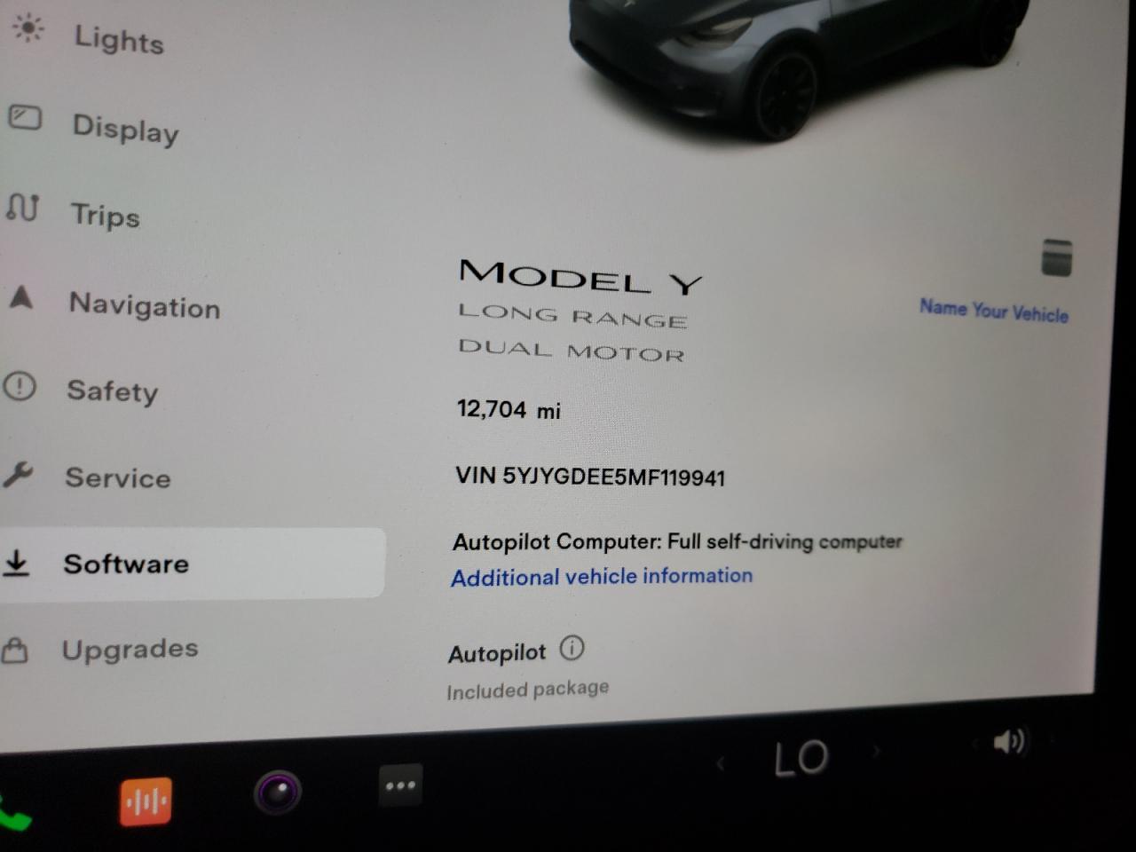 Photo 8 from auction – 2021 TESLA MODEL Y with VIN 5YJYGDEE5MF119941