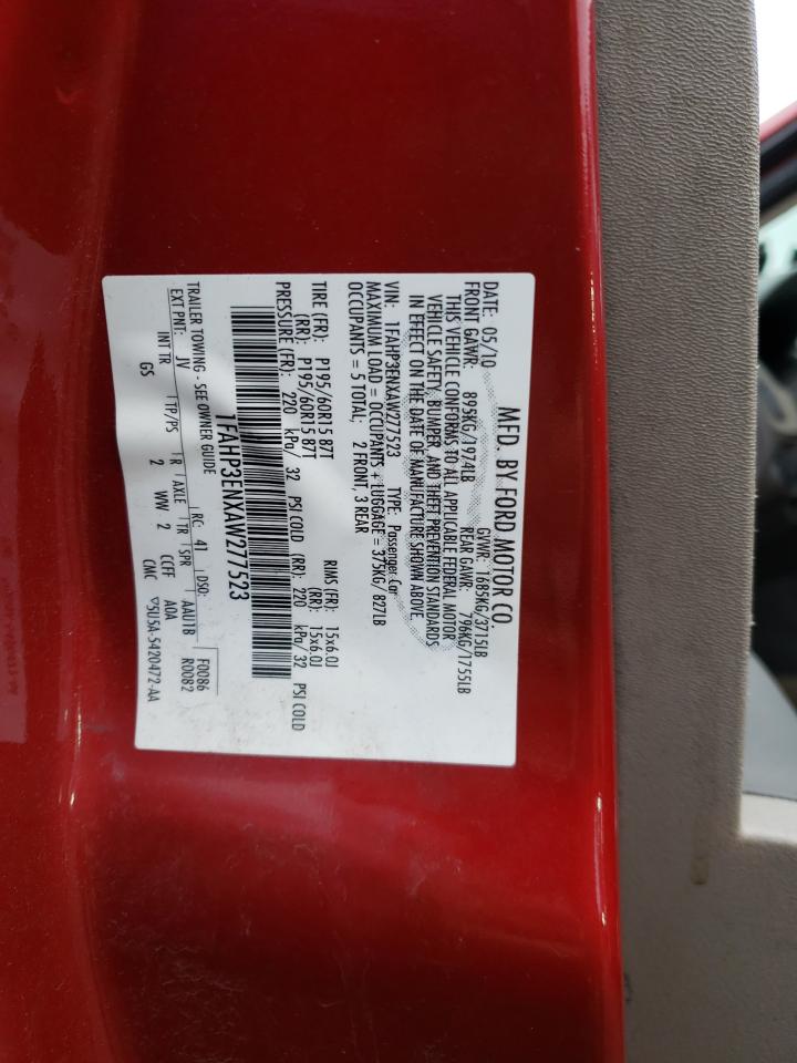 Photo 10 from auction – 2010 FORD FOCUS S with VIN 1FAHP3ENXAW277523