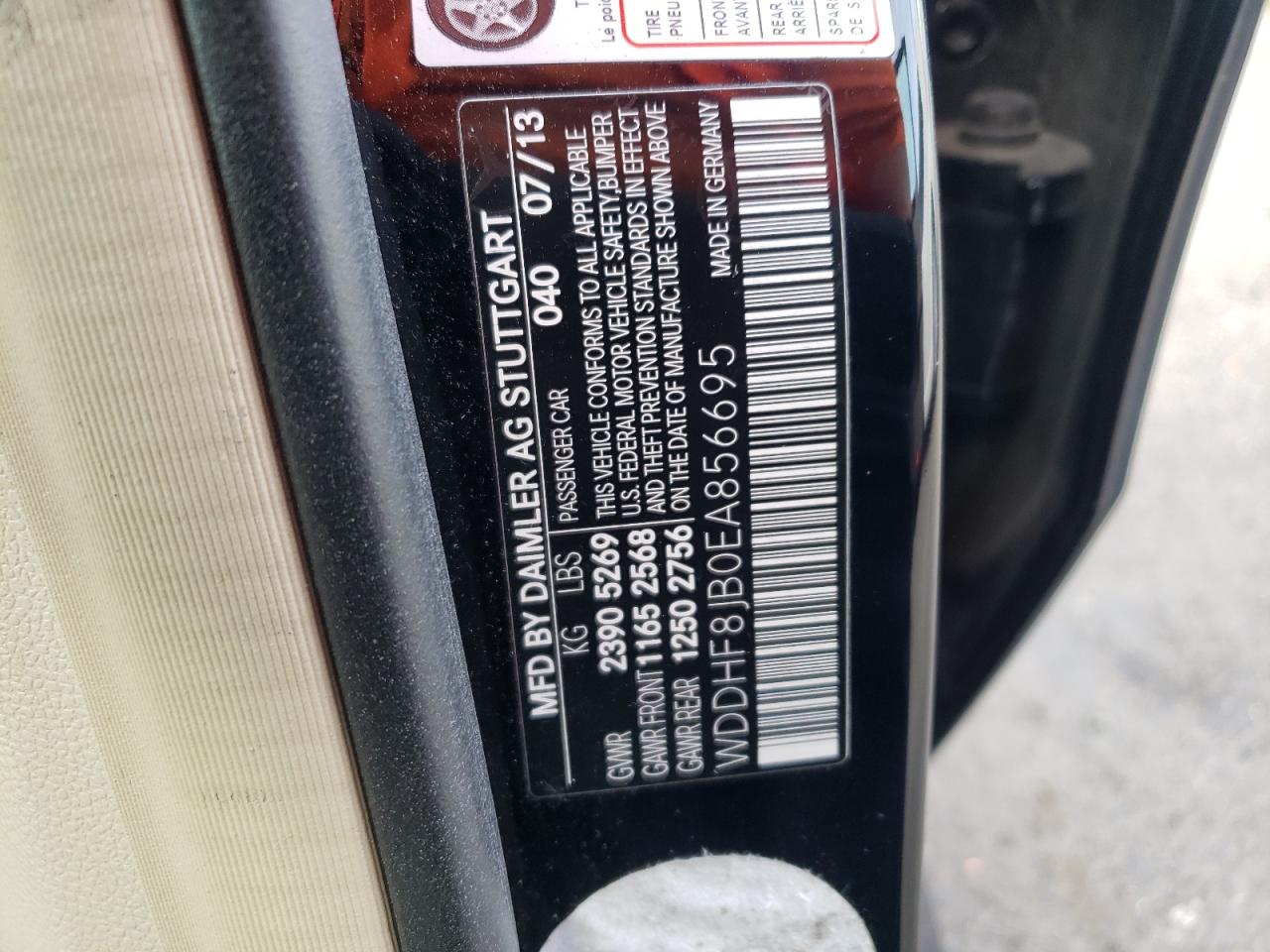 Photo 10 from auction – 2014 MERCEDES-BENZ E 350 4MAT with VIN WDDHF8JB0EA856695