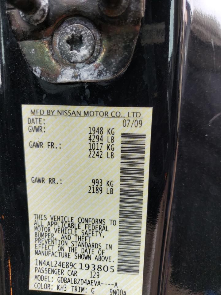 Photo 10 from auction – 2009 NISSAN ALTIMA 2.5 with VIN 1N4AL24E89C193805