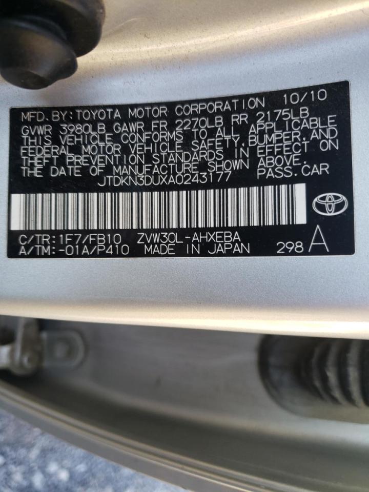 Photo 10 from auction – 2010 TOYOTA PRIUS with VIN JTDKN3DUXA0243177