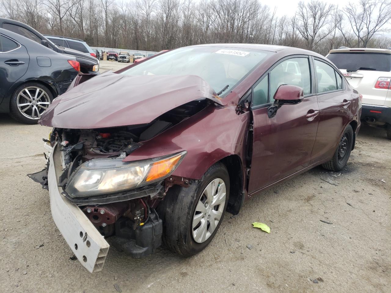 Photo 2 from auction – 2012 HONDA CIVIC LX with VIN 19XFB2F54CE051693